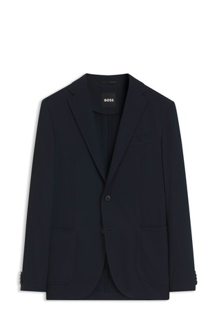 Slim-fit jacket in seersucker