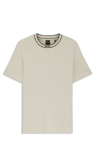 Cotton T-shirt with logo collar