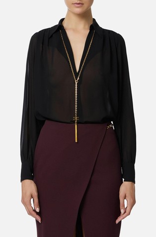 Poluprozirna bluza s lančićem