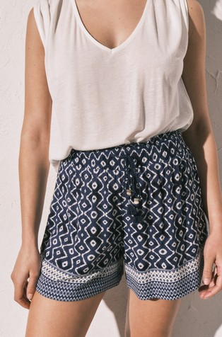 Geometric print pyjama shorts