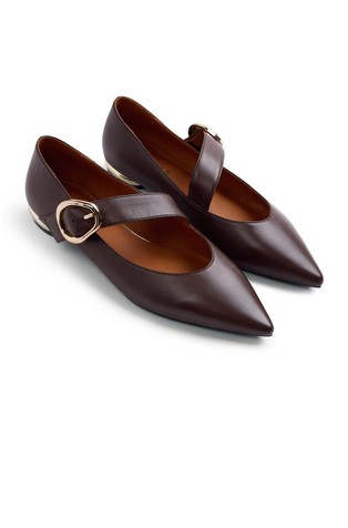 Leather ballet flats
