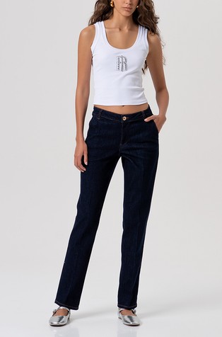 Chino jeans hlače s tamno ispranim izgledom