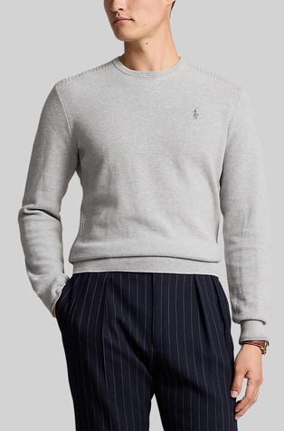 Mrežasto pleten pamučni pulover