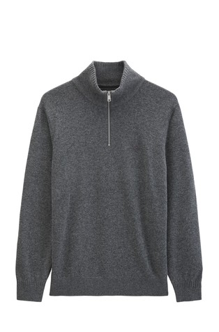 Half-zip sweater in organic cotton blend