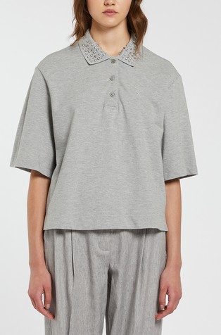 Cotton polo shirt with crystals