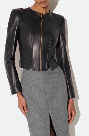 Slim fit kožna jakna