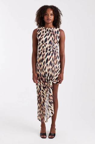 TSMEG mesh high low dress