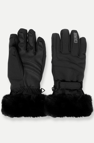 Skijaške rukavice s obrubom od umjetnog krzna