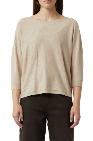 Pleten pulover sa šišmiš rukavima i mašnom straga