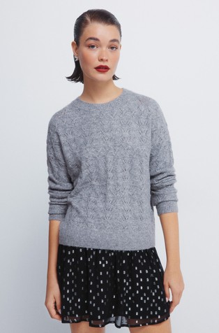 Lurex pointelle jumper