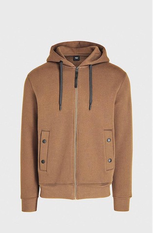 Logo pulover od mješavine pamuka s kapuljačom