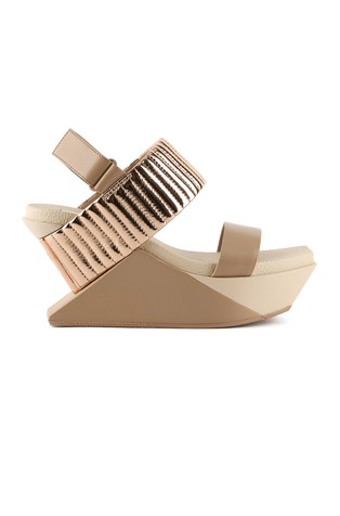 Delta Wedge Puffier Leather Wedge Sandals