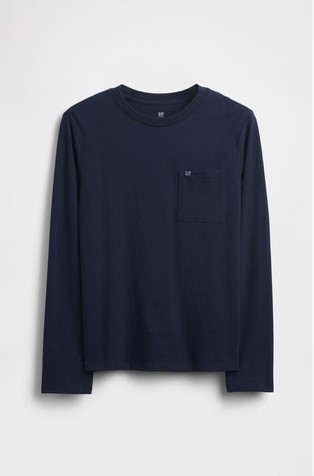 Gap logo majica dugih rukava s džepom za dječake