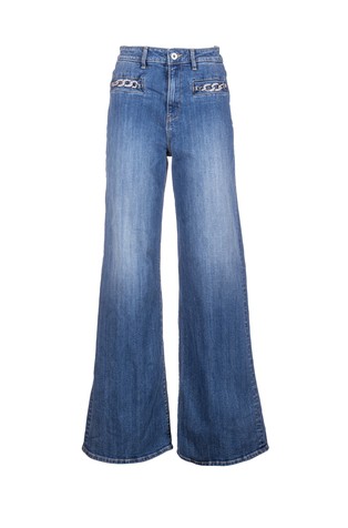 Zvonaste jeans hlače s ispranim izgledom