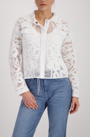 Knit cardigan with shirt collar