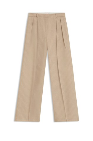 Regular fit prugaste hlače od mješavine pamuka