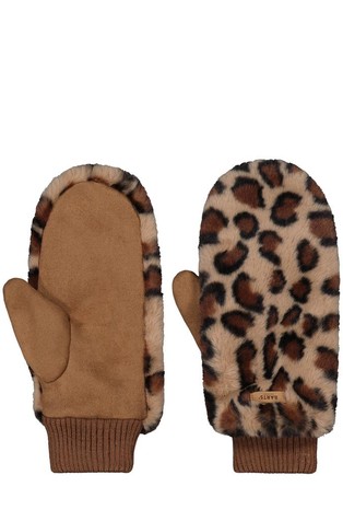 Fur rukavice od umjetnog krzna s leopard uzorkom