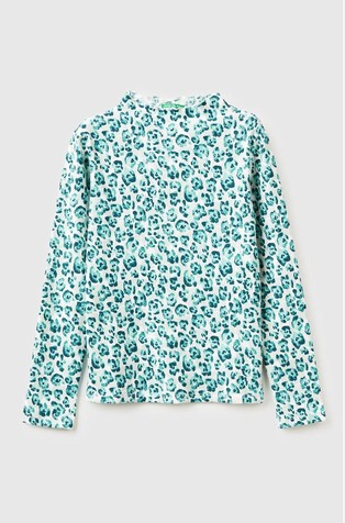 Majica s povišenim ovratnikom i uzorkom