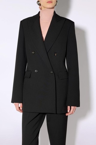 Double-breasted stretch blazer