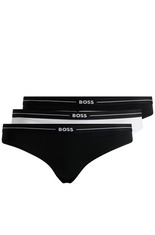 Paket od 3 para tangica od rastezljivog pamuka s logo obrubom