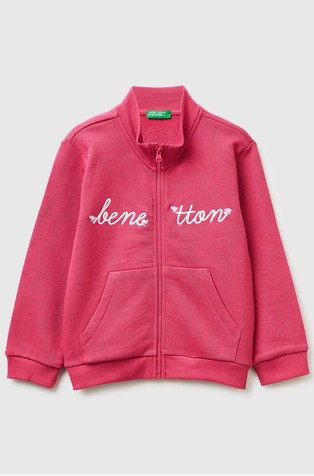 Zip-up cotton sweatshirt with logo