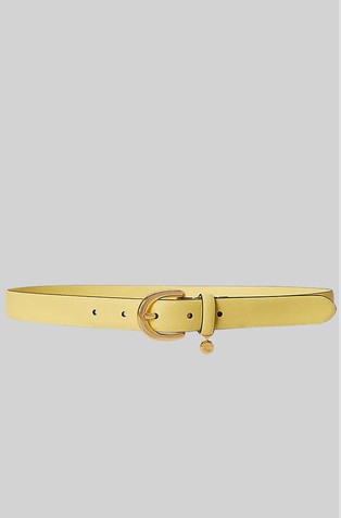 Charm saffiano leather belt