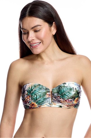 Bandeau gornji dio kupaćeg kostima s tropskim uzorkom