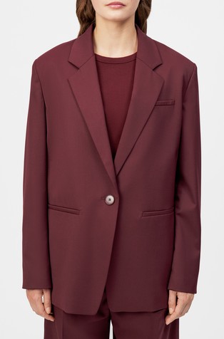 Relaxed single-breasted blazer in wool blend