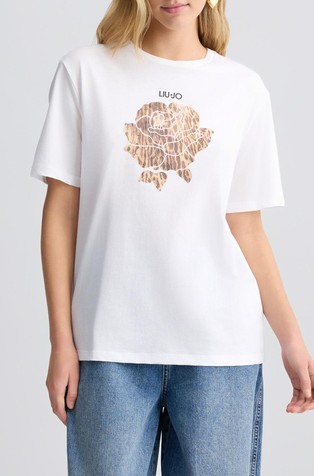 Majica s otiskom i ukrasnim kamenčićima