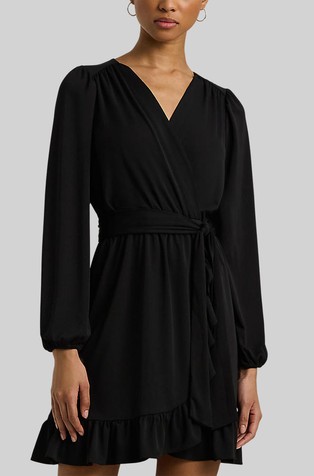 Rastezljiva jersey haljina s trakom za vezanje