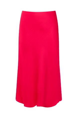 Midi satenska suknja s elastičnim strukom