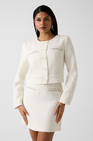 Sako od tvida s ukrasnim kamenčićima