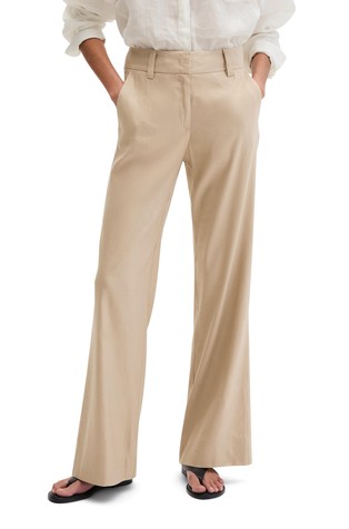 Zvonaste hlače od mješavine lana i viskoze