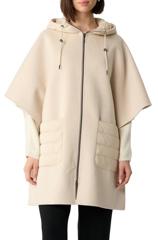 Jakna od mješavine vune s kapuljačom i dizajnom ogrtača