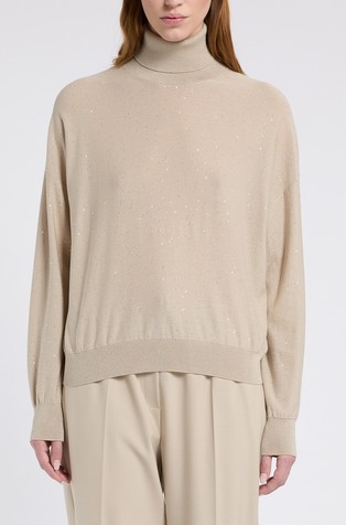 Monochrome turtleneck with lurex