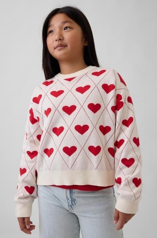 Pleten pulover s uzorkom za djevojčice