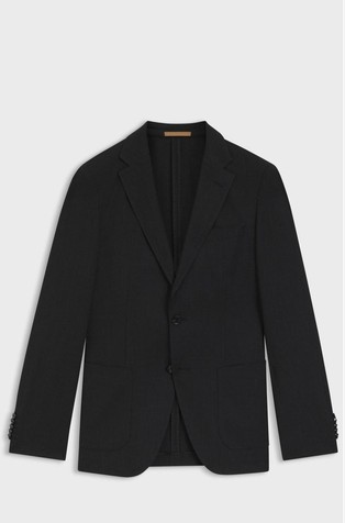 Slim-fit blazer in virgin wool and silk