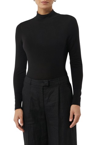 Poluprozirna pletena majica dugih rukava s uzdignutim ovratnikom