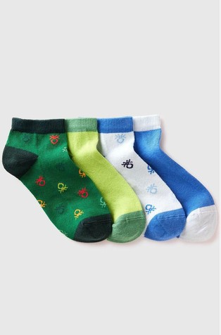 Four pairs of patterned short socks