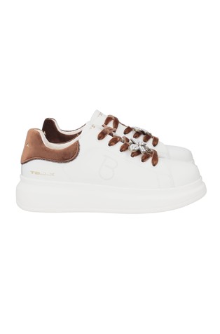 Chic leather sneaker with jewel bee