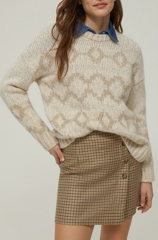 Pleten pulover sa žakard lurex uzorkom