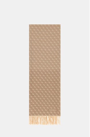 Monogram scarf with fringes