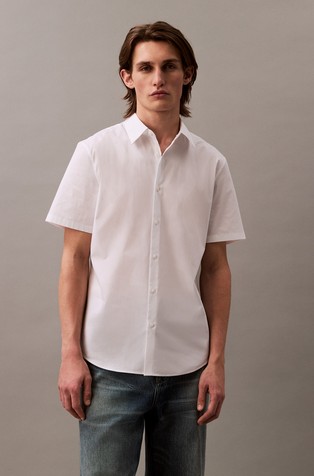 Slim fit košulja kratkih rukava od rastezljivog pamuka
