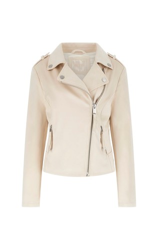 Slim fit jakna od umjetne brušene kože