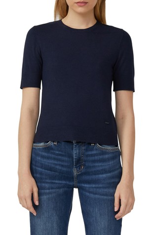 Slim fit pletena majica kratkih rukava