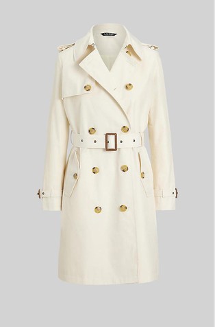 Double-breasted Cotton-blend Trench Coat