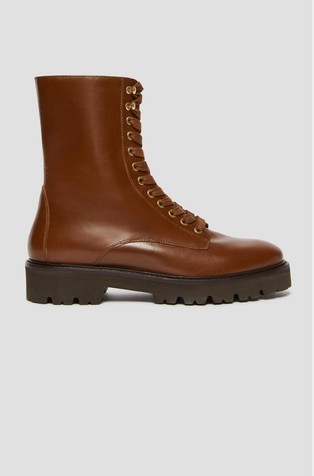 Leather combat boots