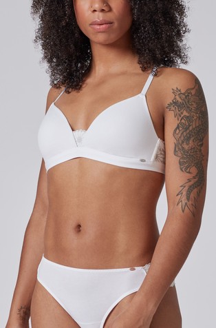 Skiny every day in cotton/lace padded triangle bra