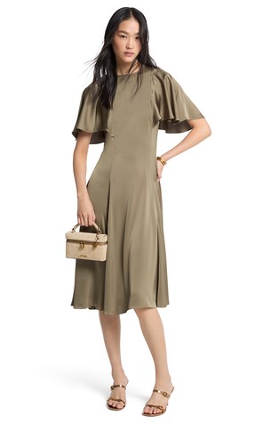 Satin Dress with Wide Sleeves