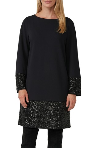 Kratka haljina s obrubima od šljokica